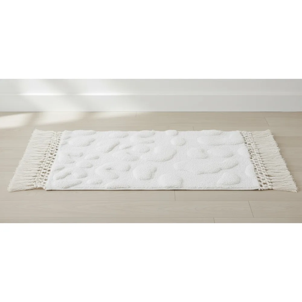 

Cotton Bath Mat with Non-Skid Backing, Animal Print Bath Rug for Dorm Room Decor, 20x32 Inches
