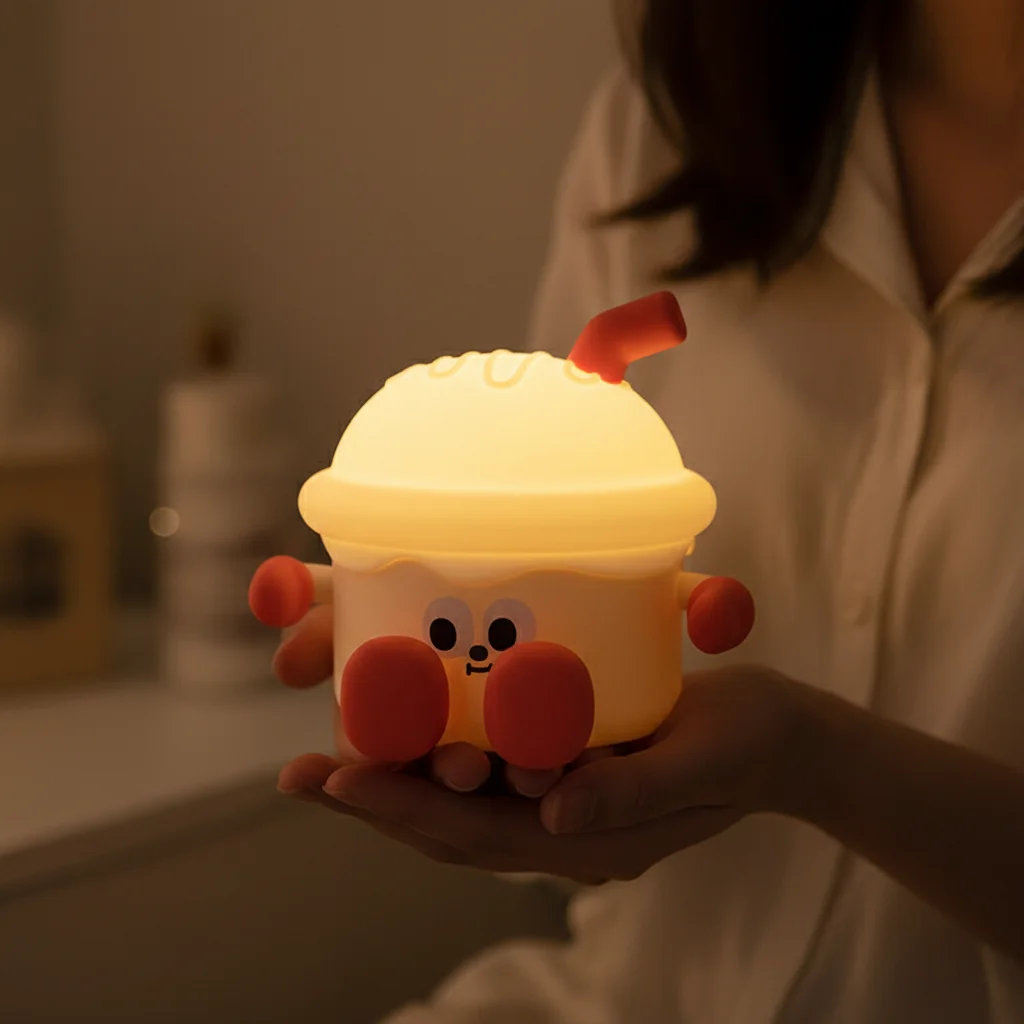 

Cute Silicone Night Light with 3-Level Dimmable Soft Light Timer Function - Bedside Touch Lamp for Creating a Cozy Atmosphere