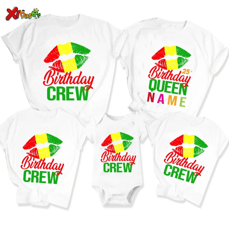 Birthday Queen Outfits T Shirt Family Matching Outfits Custom Name Clothes Party Baby Shirt Girl Clothing Outfit Birthday Crew