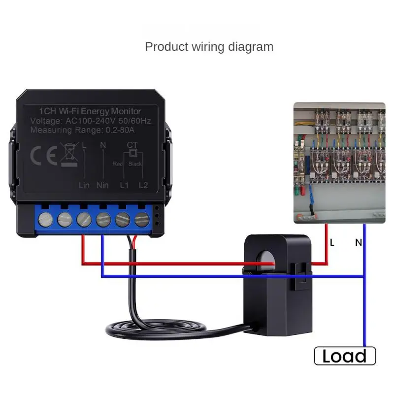 Statistiche accurate Monitoraggio in tempo reale Gestione energetica intelligente Statistiche energetiche Capacità corrente 80a Tuya Wifi Smart Home