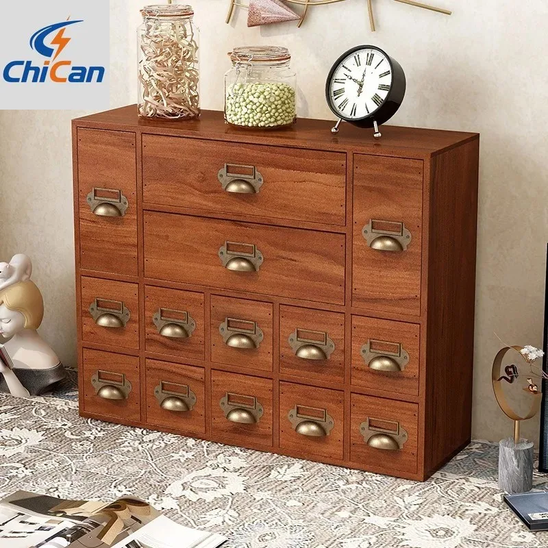 

【Hot】Wood Drawer Type Storage Box Vintage Desk Organizer Boxes Accessory Stash Office Organizing Cases Cosmetics Storage Contain
