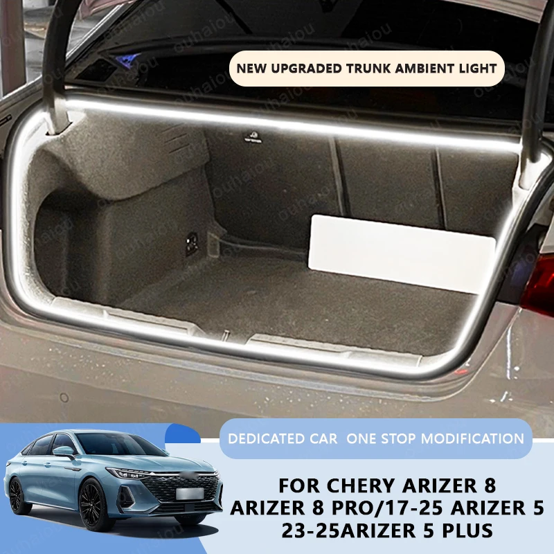 

FOR CHERY ARIZER 8/PRO/17-25 5/23-25 5 PLUS trunk modification light Atmosphere lights White warm white Rear Trunk LED Light Bar