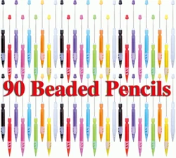 90pcs Beadable Pencil Bead Everlasting Pencils Pencil for Writing Drawing DIY Gift Home Office School Supplies