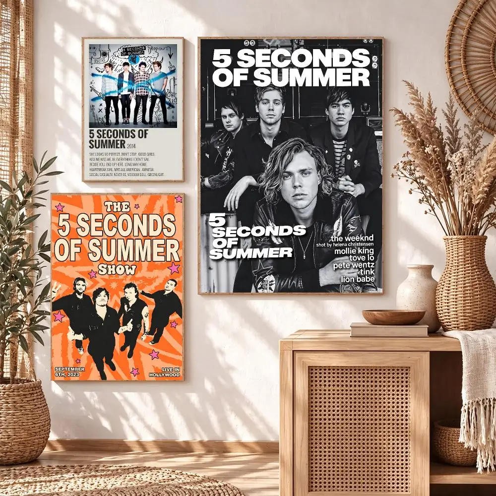 band 5 Seconds of Summer Poster Poster HD Printing Cozy Warm Style Home Decor Suitable for Living Room Bedroom Gift