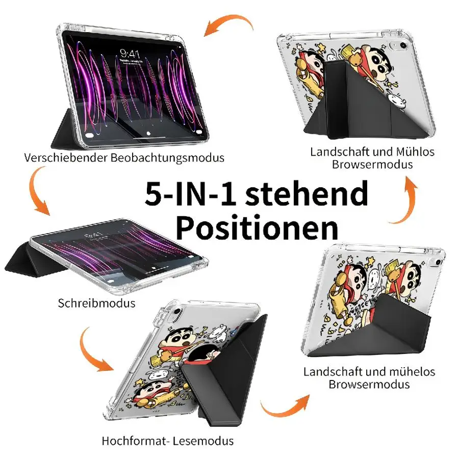 Daily Shins-chans With Pen Slot Cover Tablet Case For Samsung Galaxy Tab A8 S10 Lite A11 A9 Plus S7 FE S8 S9 Plus