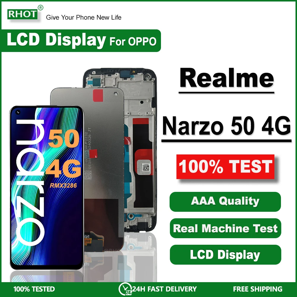 

6.6" For OPPO Realme Narzo 50 4G LCD Touch Screen Digitizer Assembly Repair Parts For Realme NARZO 50 4G LCD RMX3286 LCD Display