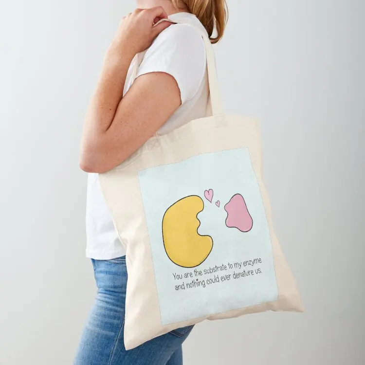 Enzyme and Substrate Love Story Tote Bag shopping bags foldable Women's shopper shopping bag logo