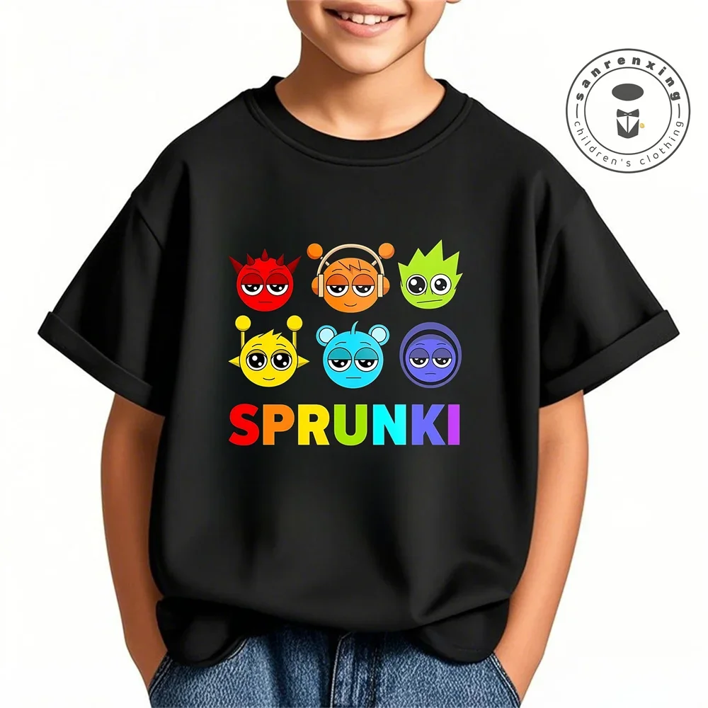 Y2K الاطفال القطن التي شيرت إيقاع صندوق طباعة الشارع الشهير Harajuku الأمريكية الهيب هوب نمط قصيرة الأكمام تي شيرت بنين بنات لباس غير رسمي