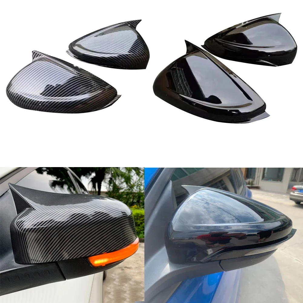 

1* Pair Car OutSide Rear View Mirror Cover Rearview Mirrors Cap For Ford Focus 2019-2022 Hatchback Sedan