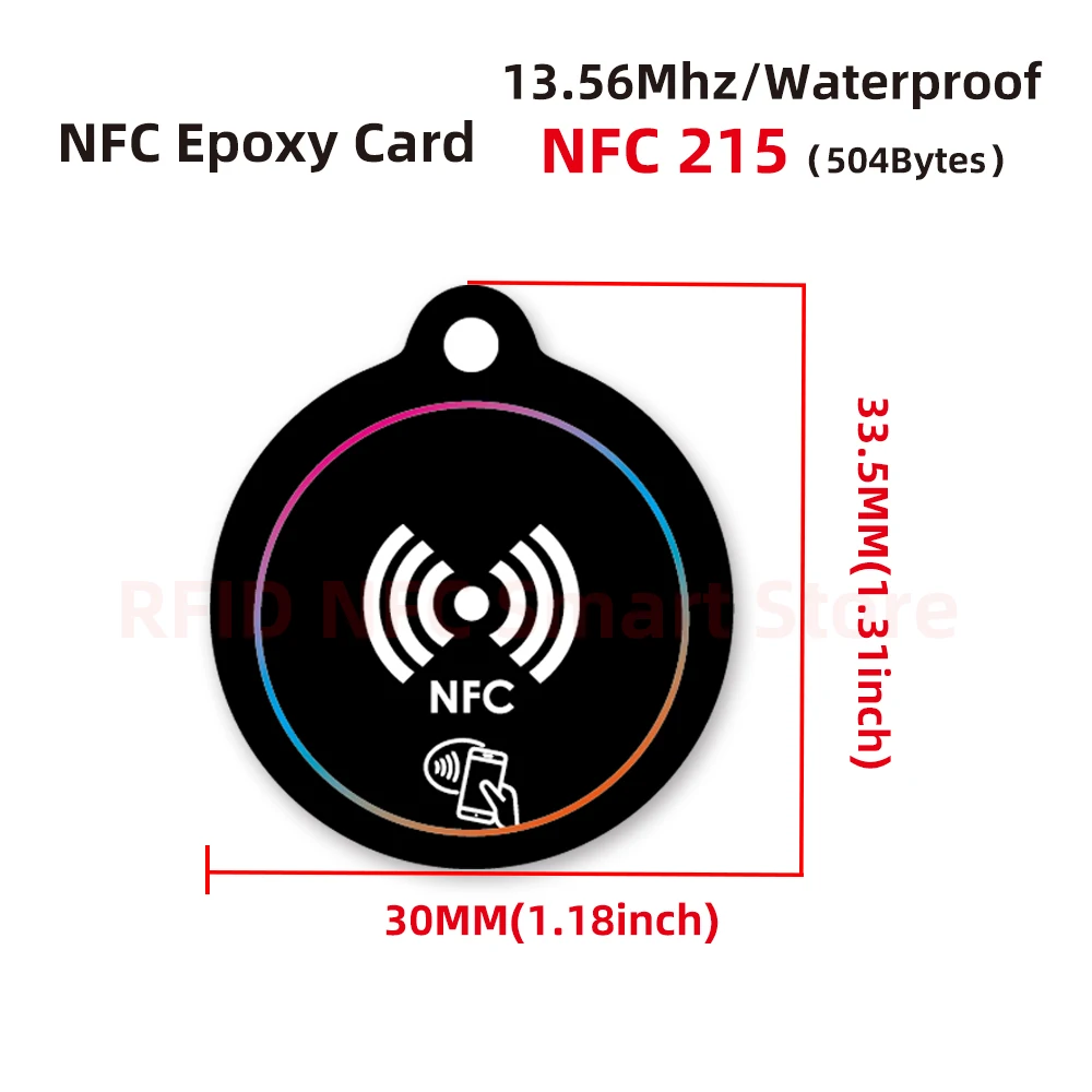 Imagem -02 - Cartão Adesivo de Gotejamento Nfc Cartão Inteligente Cartão de Visita para Todos os Telefones Habilitados para Nfc 504bytes nt ag 215 13.56mhz