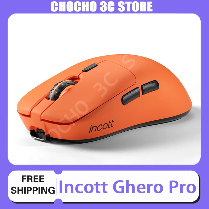 Incott Ghero Pro ماوس الألعاب G24/G23 ماوس لاسلكي 3 وضع 2.4G بلوتوث خفيف الوزن PAW3395 الفئران تخصيص G24 برو ماوس هدية