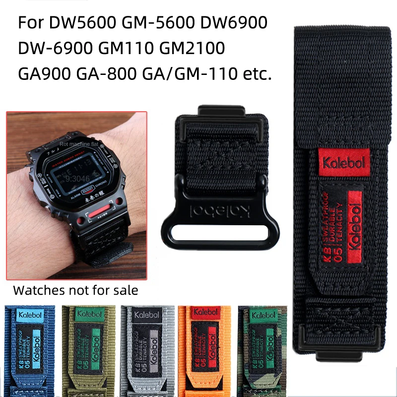 

For Casio Mod 16mm nylon strap Bracelet DW5600 GM-5600 DW6900 DW-6900 GM110 GM2100 GA900 GA-800 GM-110 adapter replace watchband