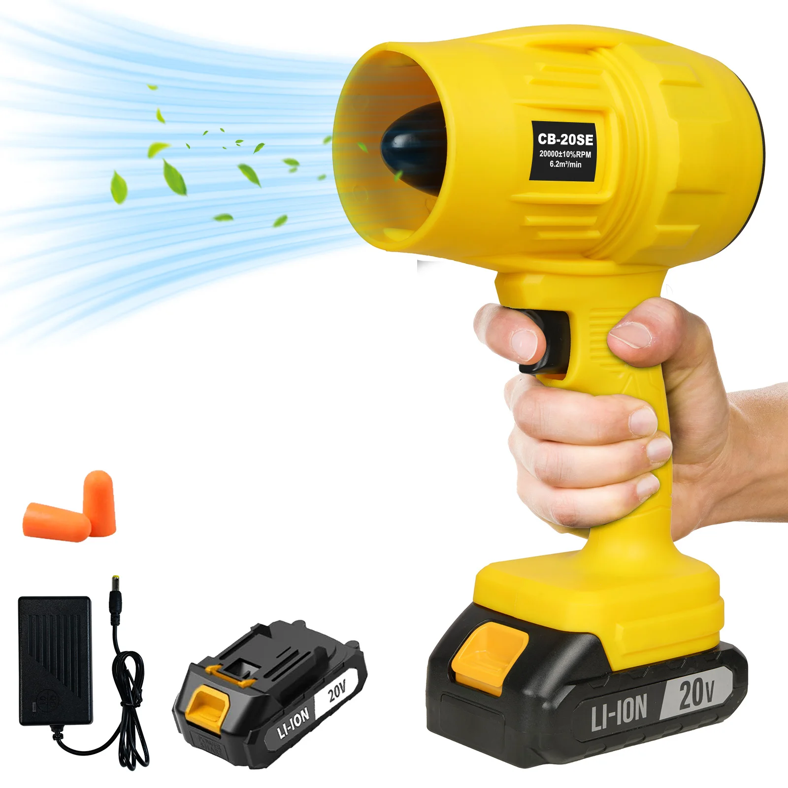 Industrial-Grade 20V Cordless Turbo Blower Powe   ul Electric Air Blower for Leaf Cleaning & BBQ OEM/ODM Welcome
