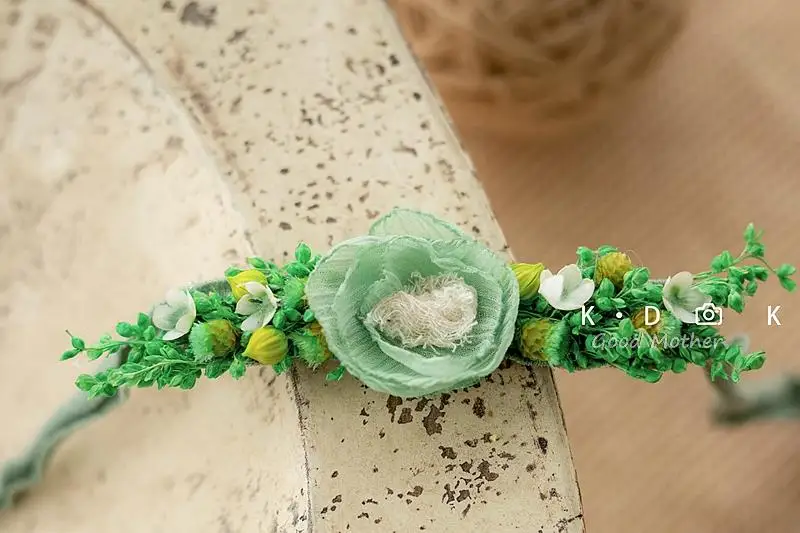 Baby Headband Flower Plastic Flower Garland Headband Full Moon Baby Photography Props Hundred-day Baby Photo Shooting