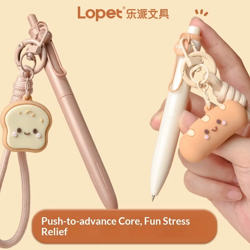 

Lopet Kawaii Fun PVC Pendant Gel Pen 0.5MM ST Quick Drying Student Stationery Press Ballpoint Pens Student Gifts Ornament