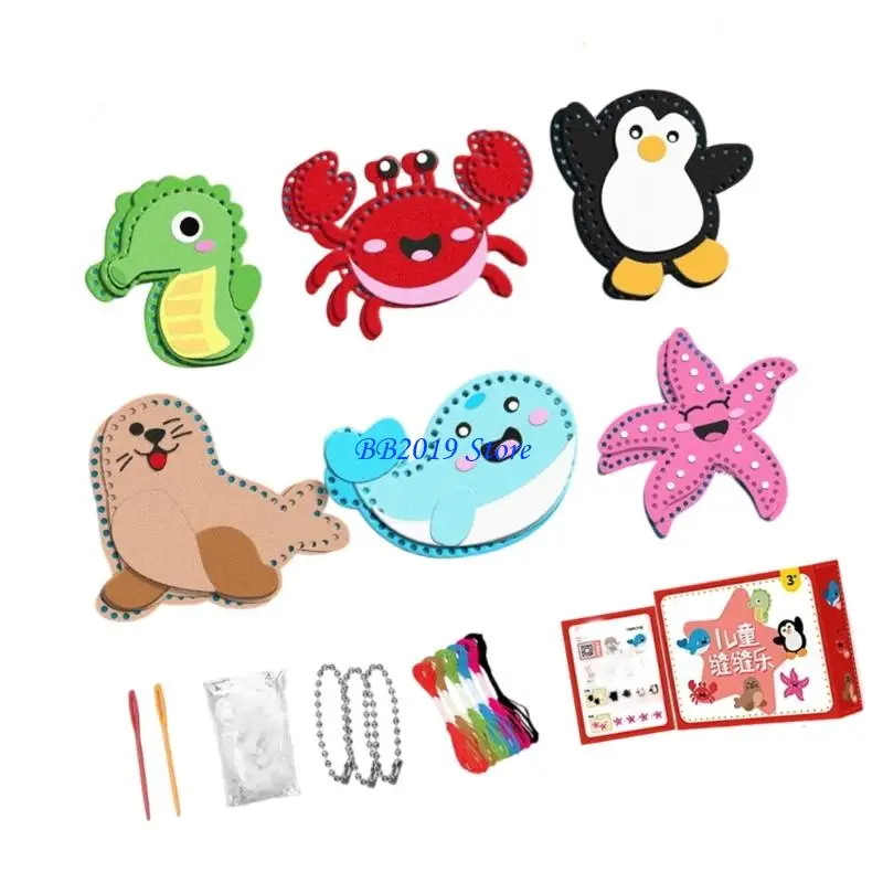 Q0KB Creative Craft Sewing Kits Handmade Materials for Creative Project Pendant Making Kids Safe and Fun Learning Activity