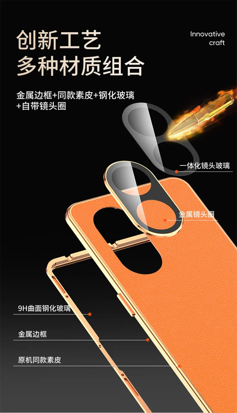 360 Full Protection Case for Oppo Reno 8T 5G CPH2505 Metal Bumper Clear Front Glass with Back PU Leather Cover for Reno8 T 5G