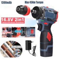2 in 1 Brushless Electric Impact Drill and Screwdriver Rechargeable Cordless Power Tool for Home DIY and Professional Use