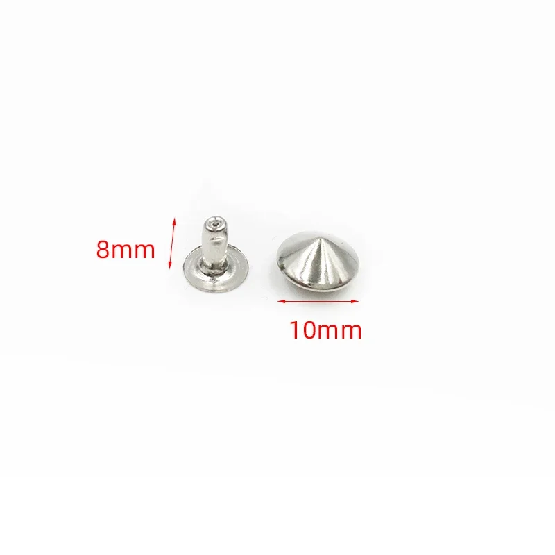 1000sets 10mm wholesale Metal Cone Rivets Studs Spots Nailhead Spikes Bracelet Clothes Garment Rivets For clothing Bag