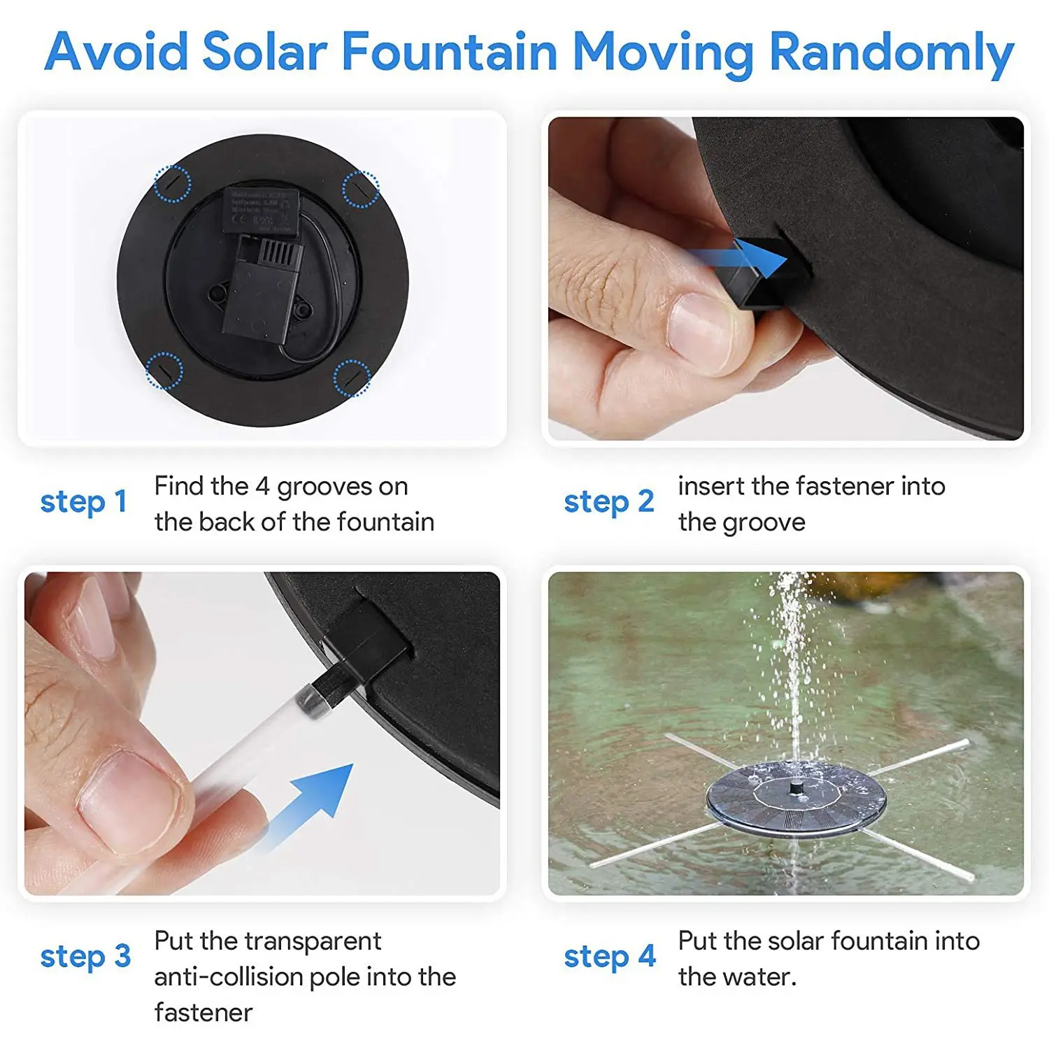 AB02 Solar Fountain Floating Solar Powered Water Fountain Pump For Bird Bath Garden Pond Pool Outdoor