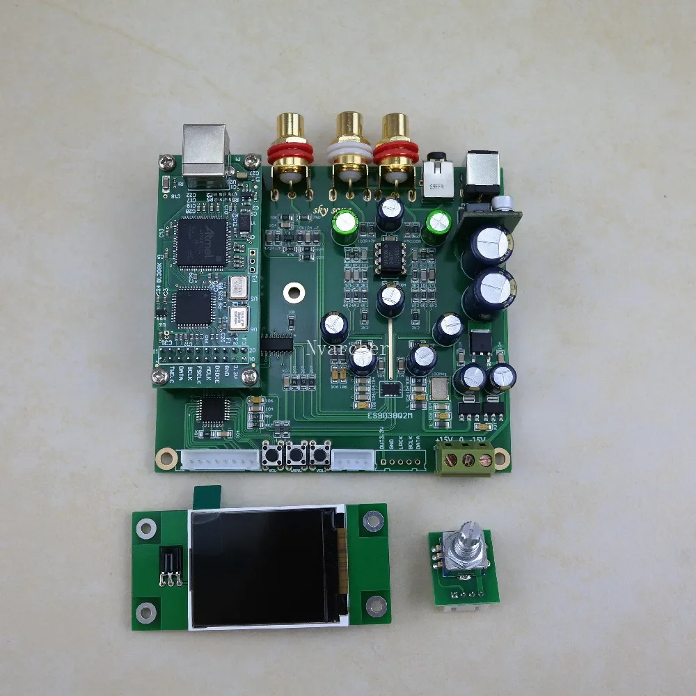 Nvarcher-decodificador de fibra Coaxial ES9038Q2m, entrada USB, I2S, IIS, SPDIF, placa DAC de Audio Digital con pantalla de 32 bits, 384k, DSD256