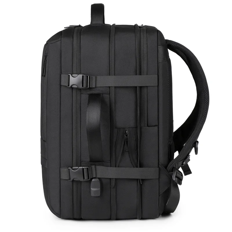Expansion backpack men's high-value large-capacity business trip backpack simple commuter leather film computer bag school bag