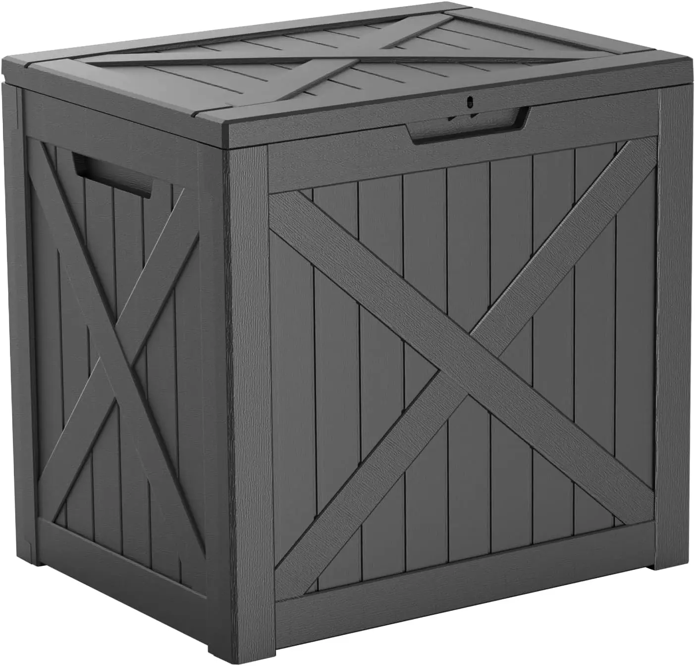 

30-60 Gallon Deck Box X pattern Outdoor Storage Box for Patio Cushion Sports Equipment Garden ToolsWaterproof Patio Storage box