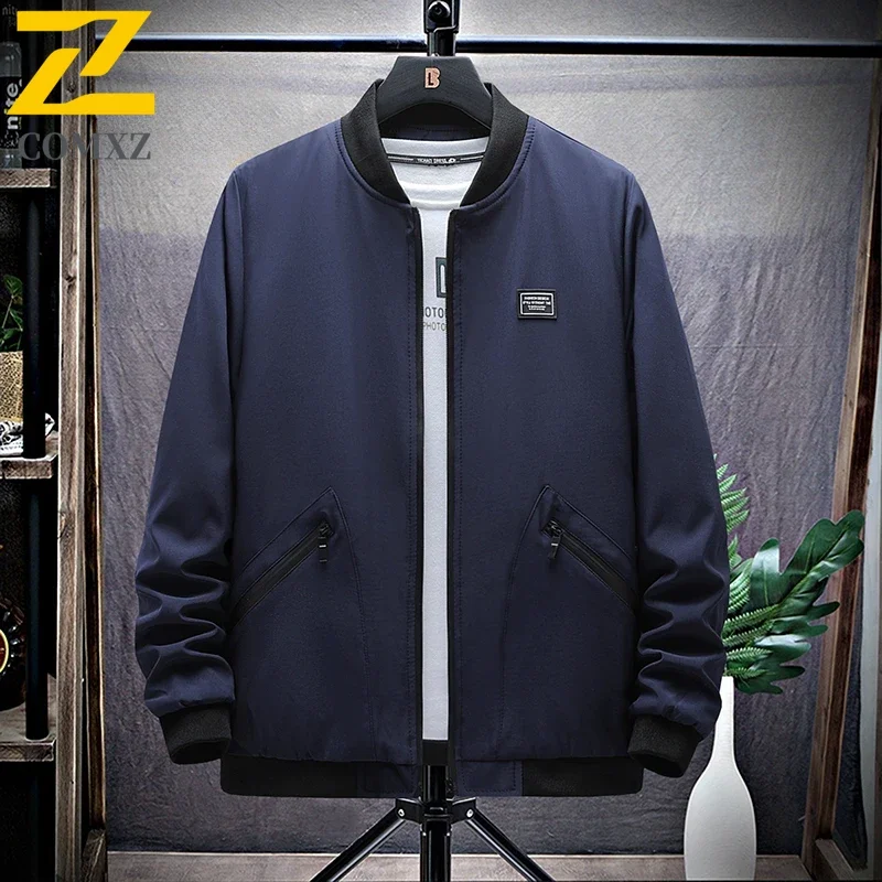 Men's Standing Collar Jacket Casual Fashion Middle-aged Men's Hiking Sports Windproof Top 2024 New Men's Autumn Warm Coat