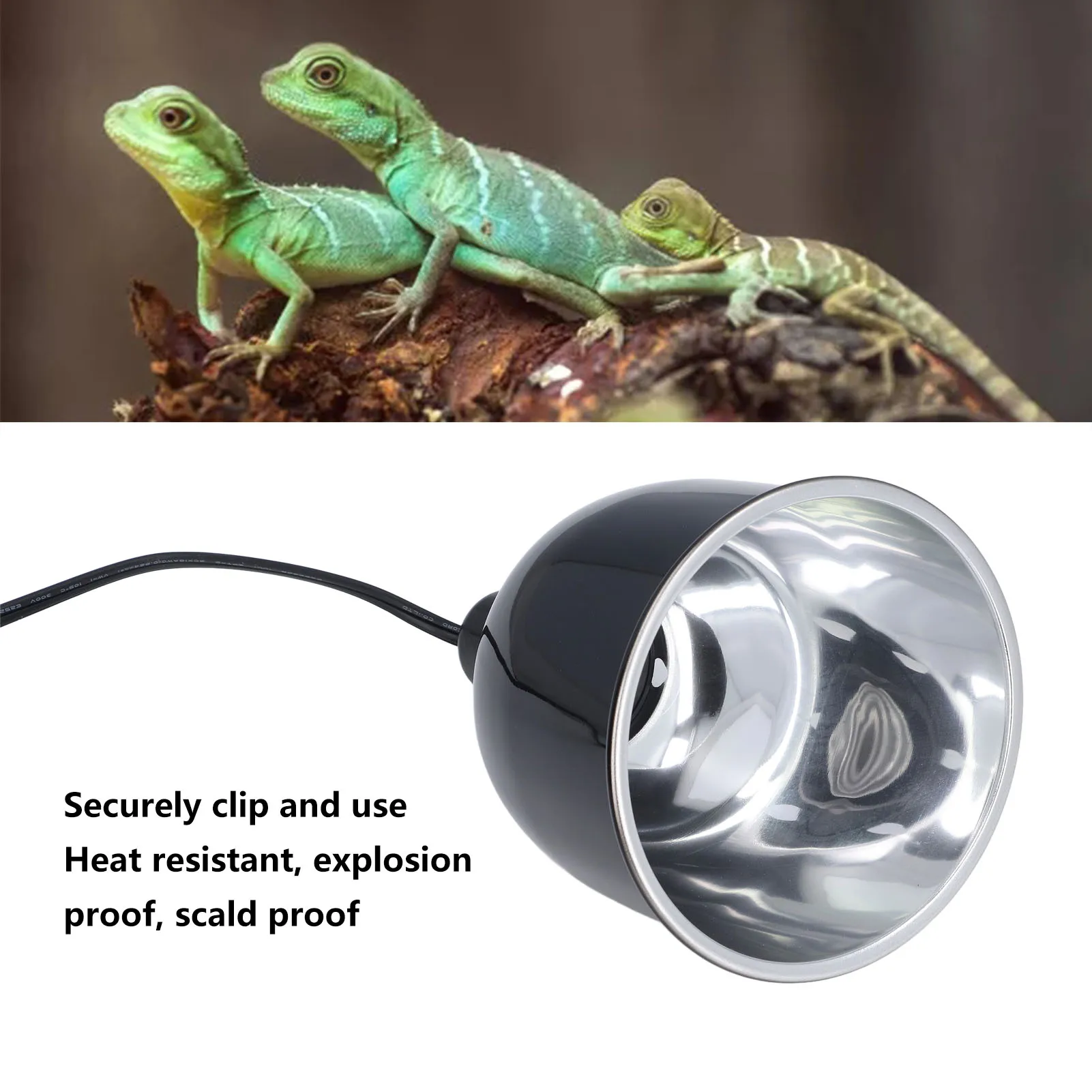 爬虫類用ヒートランプ ドーム型アルミ製 250W E27 タートル、トカゲ、テラリウム用爬虫類ライト UVBライト