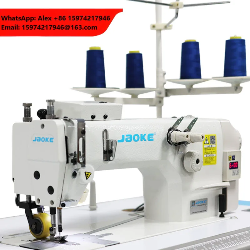 New Industrial Iron Flat-Bed Motor Double Needle Chain Lockstitch Machine High-Speed Automatic Lubrication Rear Tugger Bottom