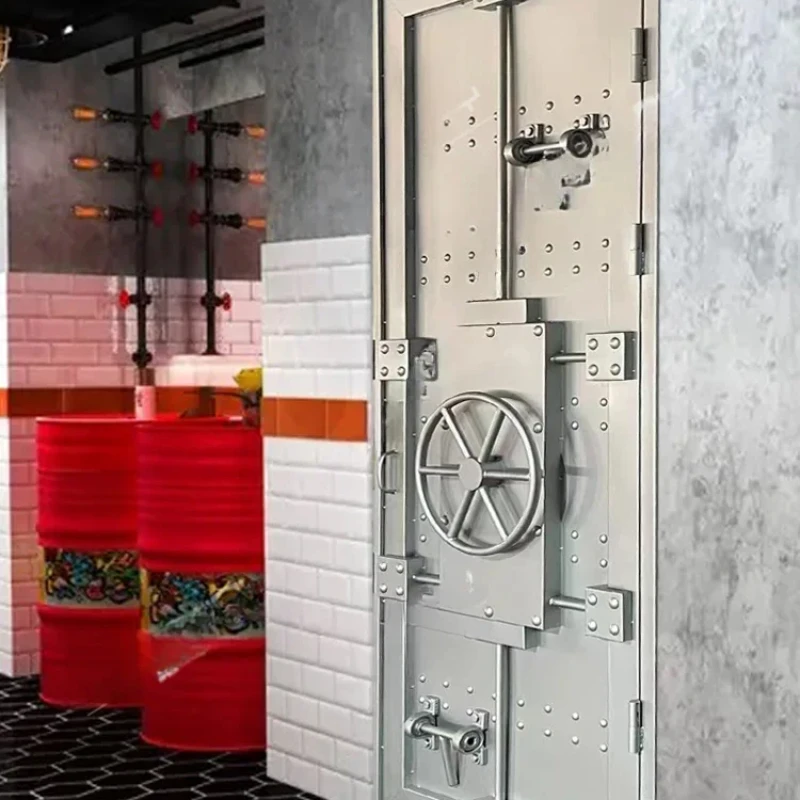 Customized Industrial Style Vault Door Decoration Bar Restaurant Secret Room Escape Door Creative Metal Iron Door