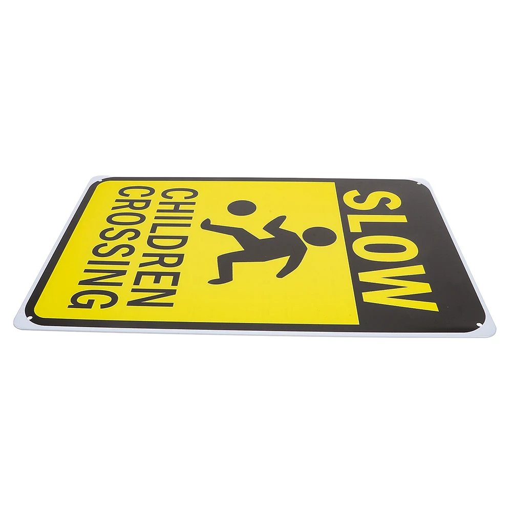 Slow down Signs for Neighborhoods Driveway Kids Iron Sheet Caution Crossing