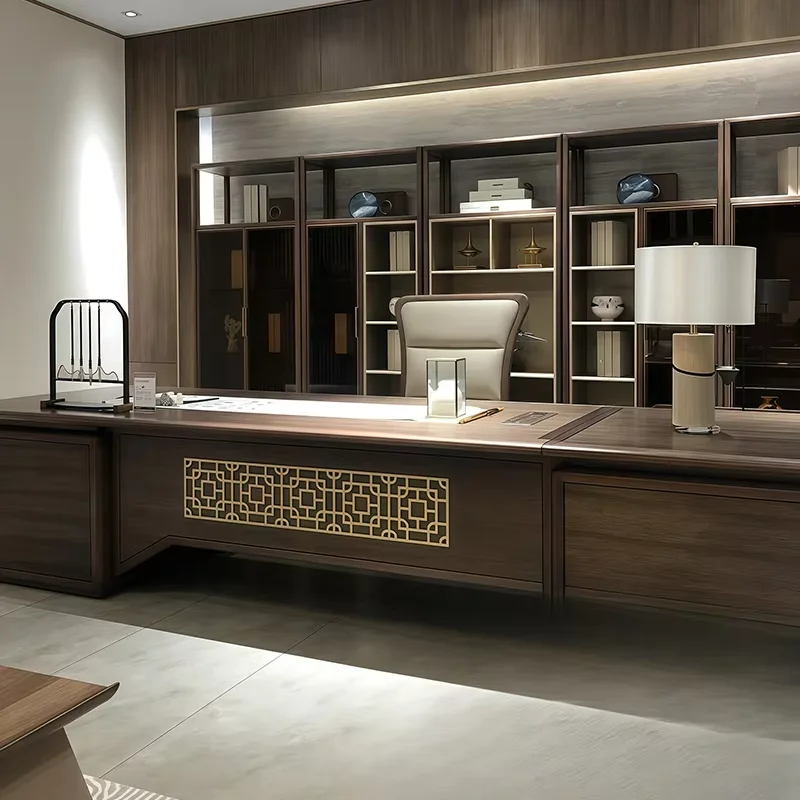 Brown Designer Executive Office Desk Wooden Strong Large Standing Office Desks Modern Luxury Escritorios De Ordenador Furniture