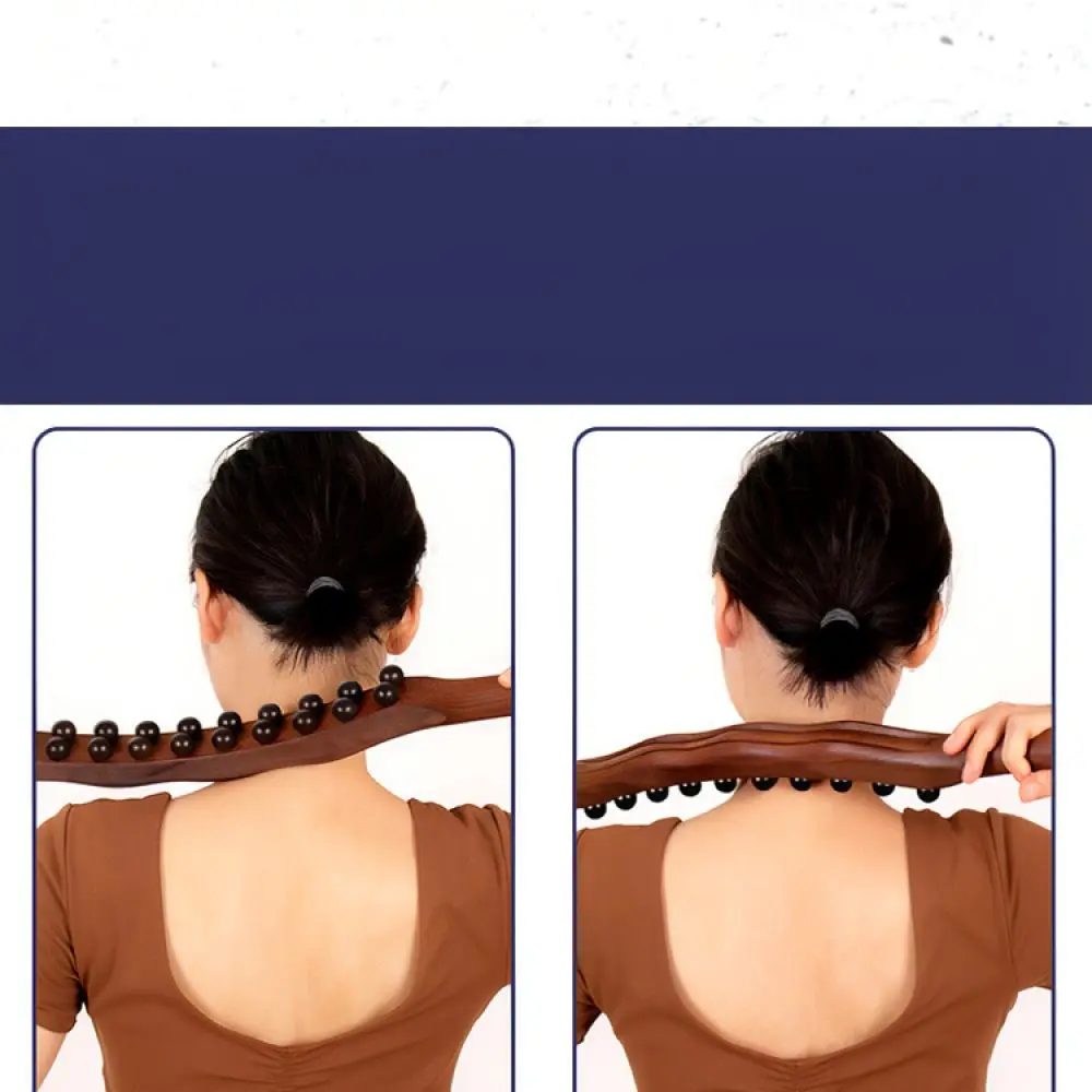 Ergonomic Carbonized Beech Massage Roller Manual Point Therapy Tool For Full Body Relaxation Muscle Relief Wellness