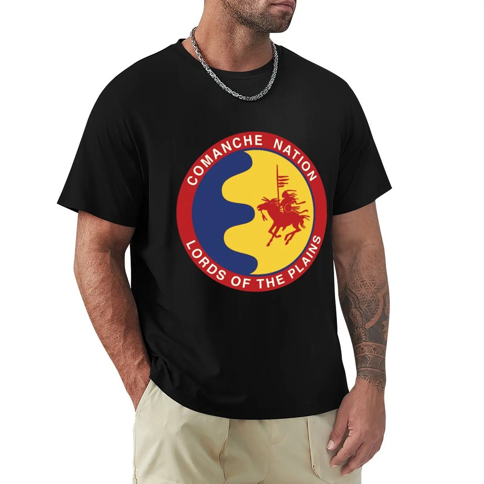 

Comanche Nation Seal Lords Of The Plains Sticker T-Shirt customs plus size tops mens graphic t-shirts anime