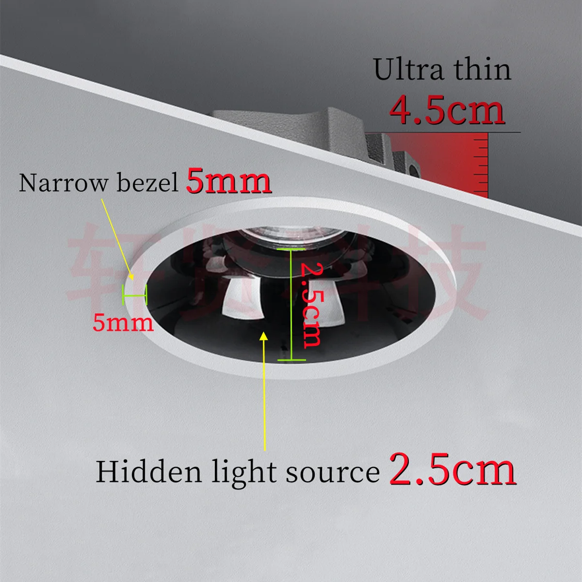 High CRI Deep Anti-glare Led Cob Downlight Narrow Embedded Ultra-thin Rose Gold Silver Dimmable Ceiling Aluminum Spotlight