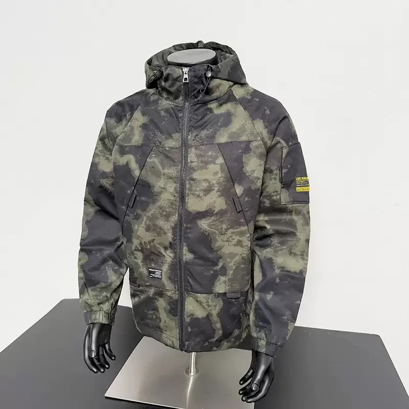 

Autumn and Spring New Fashion Trend Outdoor Sports Windproof Hooded Jacket Men's Casual Loose Vintage High Quality Outerwear