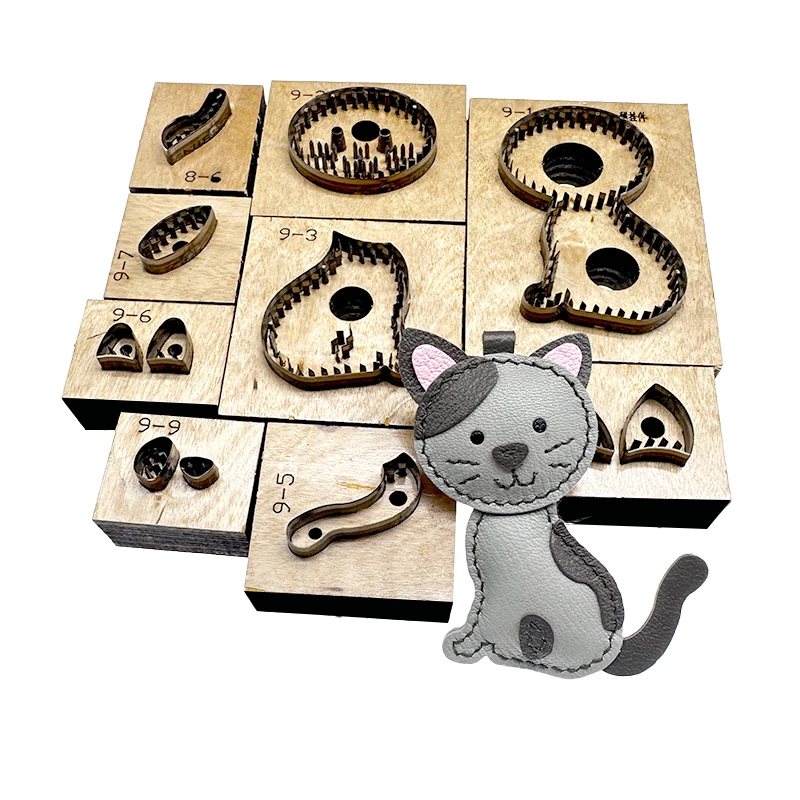 Picture 3: Cat Key pendant cat bag hanging ornament cutting mold Manual leather cutting tool die leather tools sew