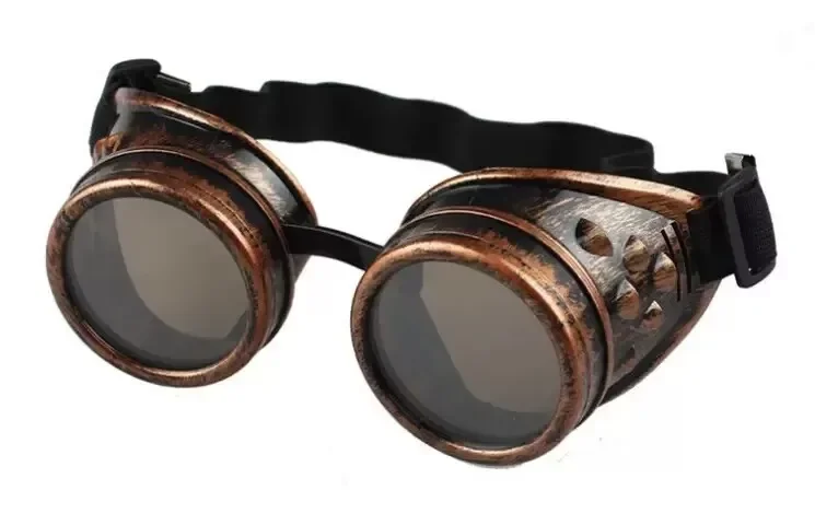 Vintage Steampunk Driver Goggles, Heavy Metal Design Eyewear, Cosplay and Halloween Party Costume Decor for Adults and Kids