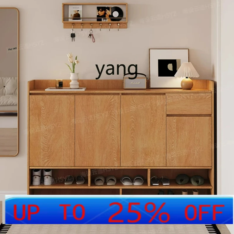 LTT solid wood shoe cabinet Foshan furniture corridor outer storage and storage integrated cabinet