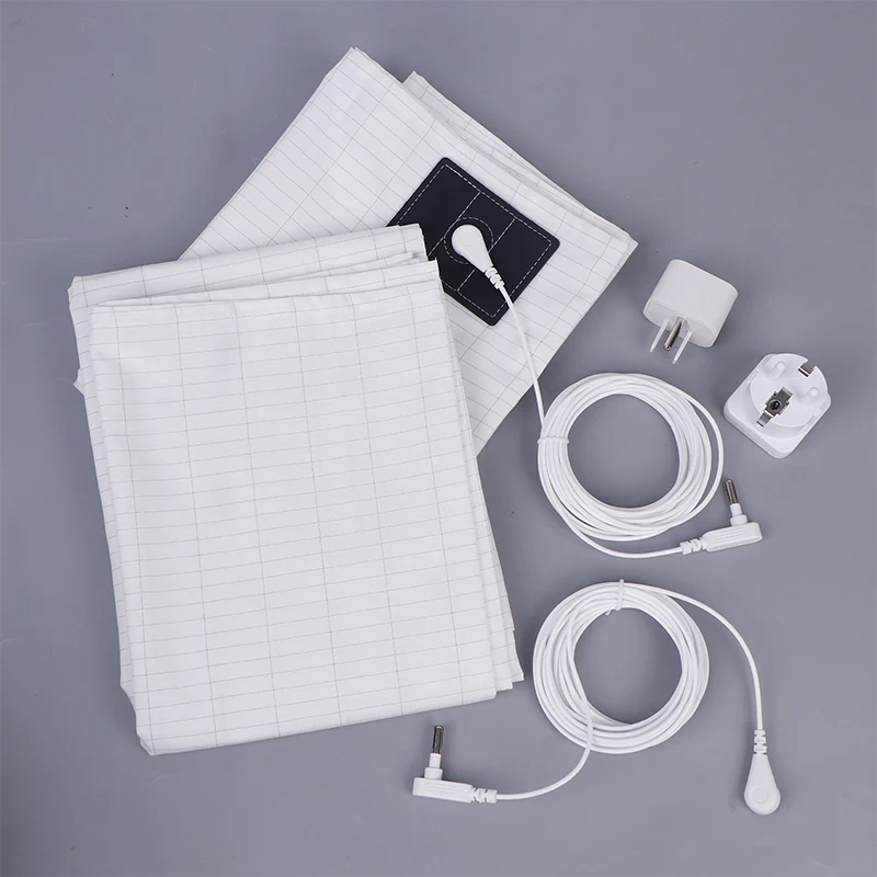 

Conductive Antistatic Silver Fiber Bedsheet with Grounding Cord for Stress Relief and Health Support