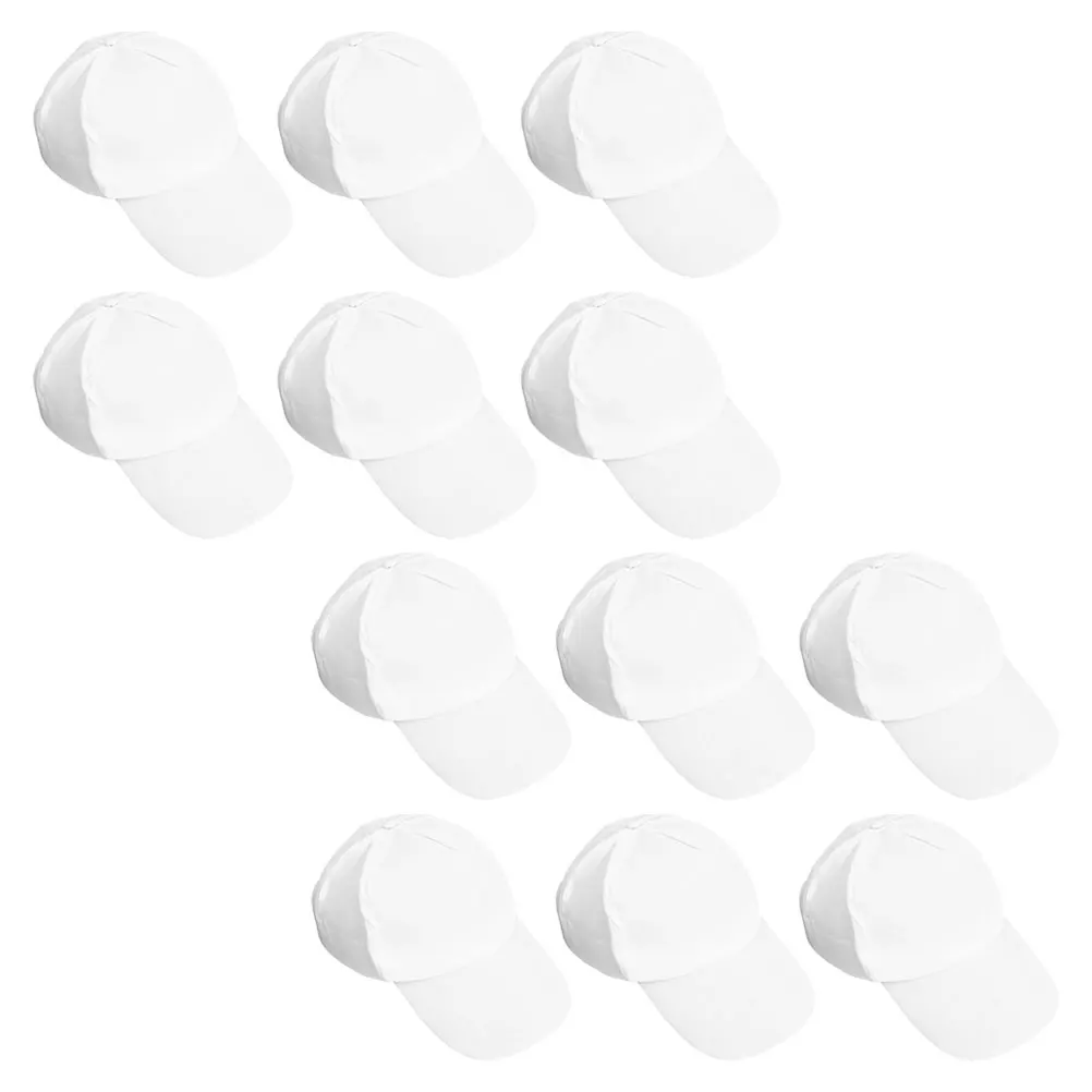 

12pcs Blank Graffiti Baseball Cap Kids Cotton Soft Unpainted Hat for DIY Hand-Painting Craft Activity Lightweight for School