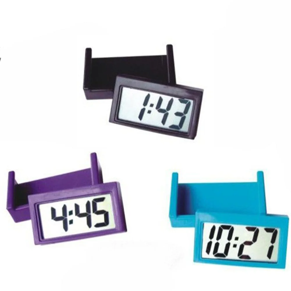 Small Self-Adhesive Car Desk Clock Electronic Watch Gauges Digital LCD Screen