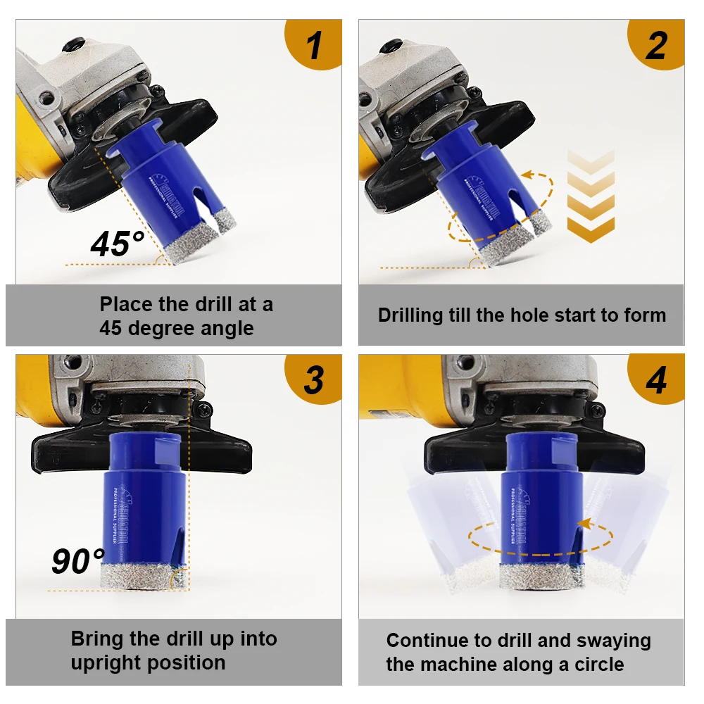 SHDIATOOL Inch Lightning Tooth Diamond Core Drill Bit Opener Brick Ceramic Hole Saw Cutter Porcelain Crowns Tile Granite Marble