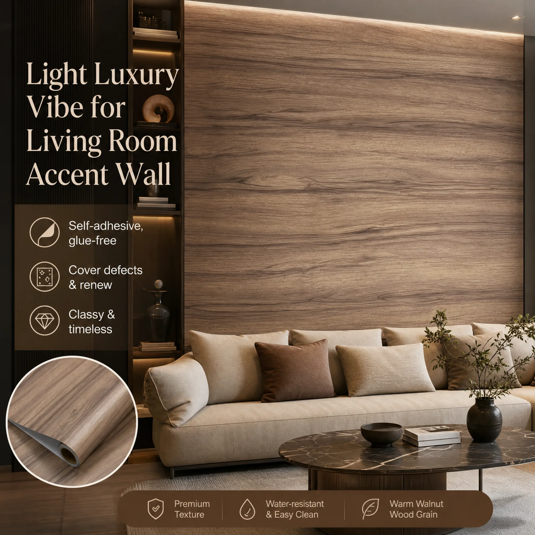 

Wood Grain Self Adhesive Vinyl Wallpaper Waterproof Peel Stick Furniture Stickers for Wardrobe Door Cupboard Table Home Decor