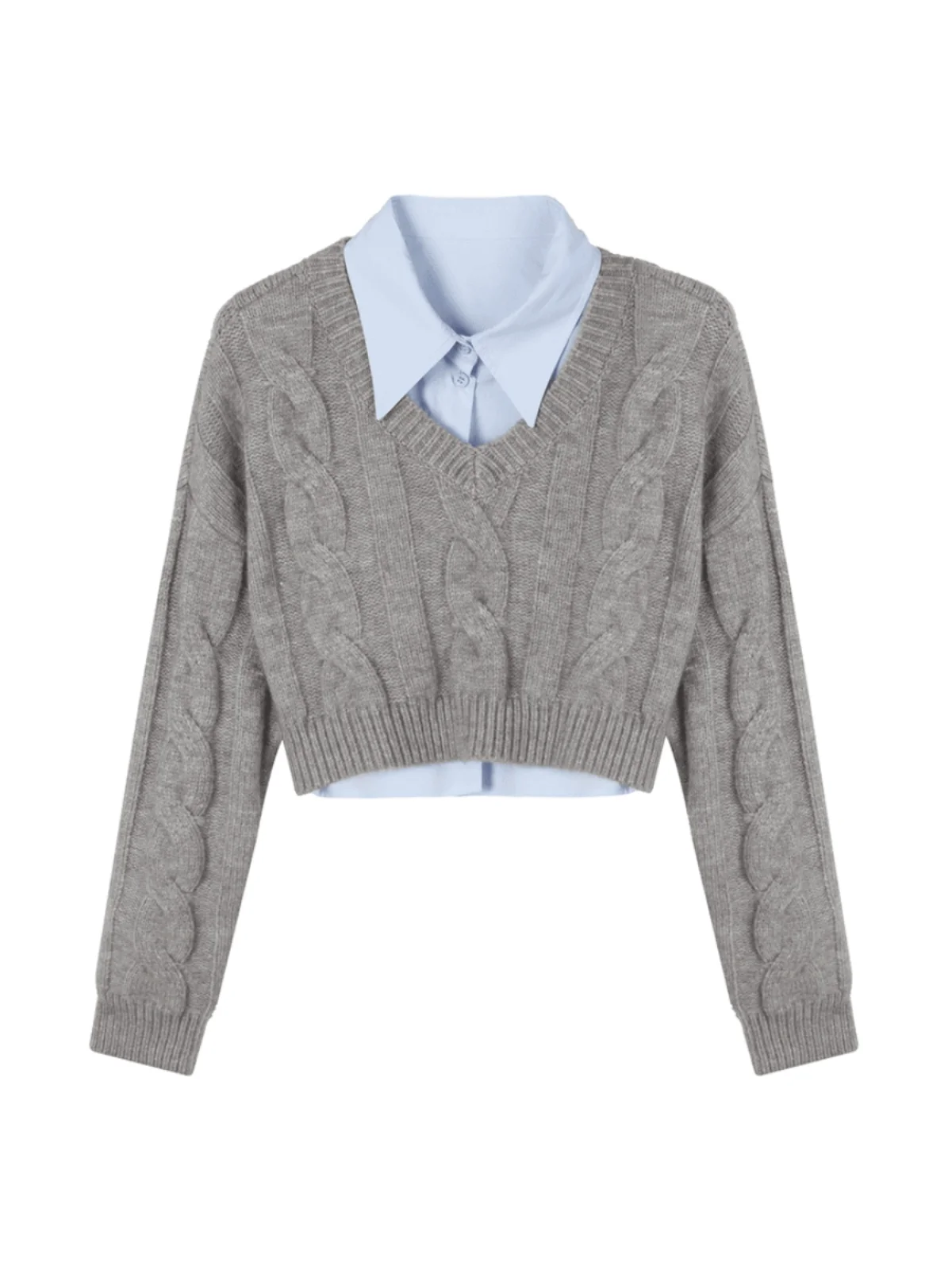 Red Knitted Sweater Women's ort Sve Long Sve Autumn Winter New Sle Faionable High-End Feeling Two-Piece Set Design