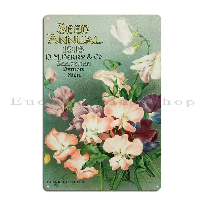 Vintage Seed Pack Botanical Art Metal Sign Club Print Club Garage Decoration Cinema Tin Sign Poster