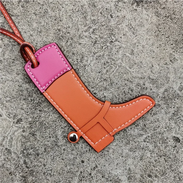 

New Contrasting Color PU Leather Boots Women's Bags Pendant Women's Bags Accessories Bag Charm Car Pendant