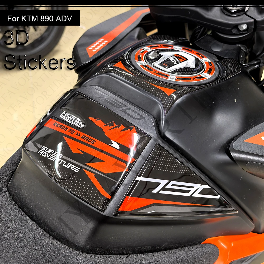 

For KTM 890 Adventure R ADV Protector Tank Pad Side Grips Gas Fuel Oil Kit Knee Handguard Handshield Stickers Decals 2019 - 2025