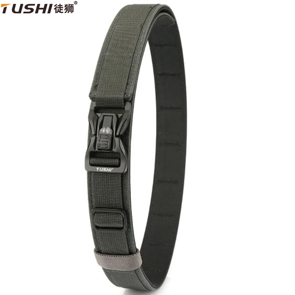 TUSHI Belt Tactical Belt for Men Sturdy Nylon Gun Belt Metal Automatic Buckle Military Belt Outdoor EDC Girdle IPSC Accessories